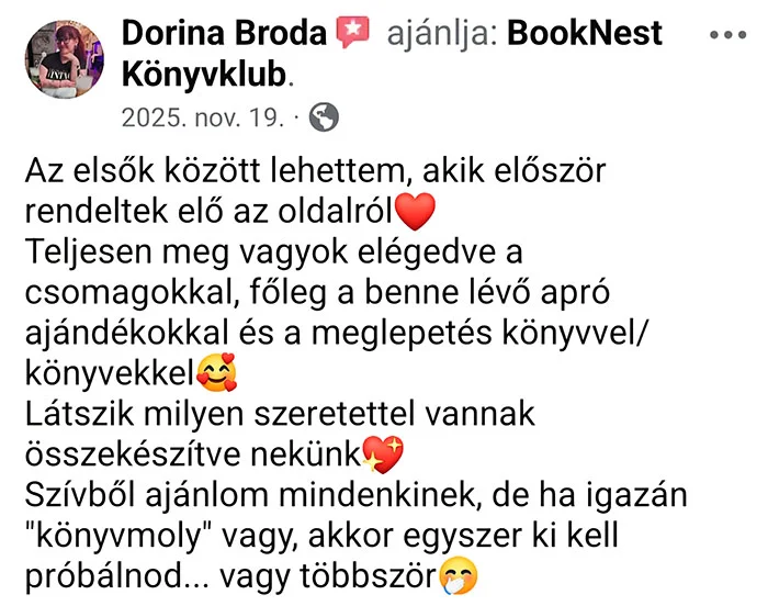 booknest visszajelzés dorina