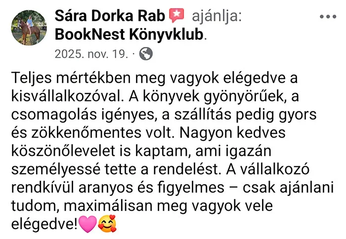 booknest visszajelzés sára